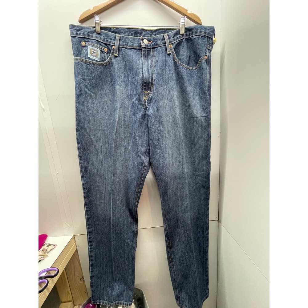 Cinch Up Mens Blue Relaxed Fit Straight Leg Western Denim Jeans 40x34 cowboy